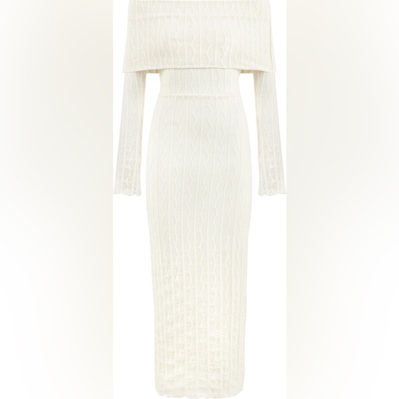 Nocturne Off-Shoulder Cream Dress - Picture 2 of 4